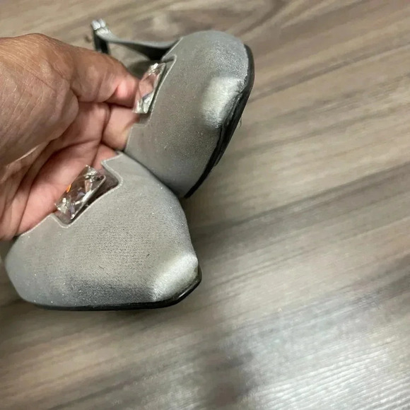 Stuart Weitzman Sling back heels metallic silver 8.5 - Picture 4 of 7